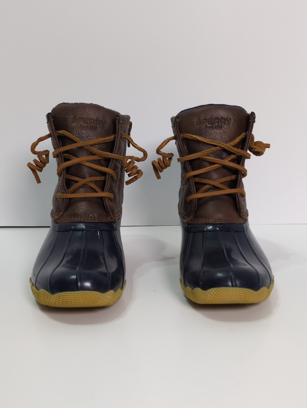 Sperry Top-Sider Girls Saltwater Duck Boots Size 3M Navy Brown